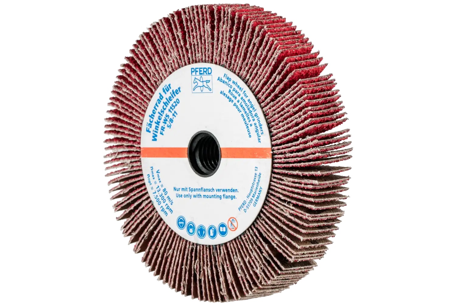 Picture of Pferd Angle Grinder Flap Wheel, 4-1/2" X 5/8 X 5/8-11, 40 Grit, Ceramic Oxide Co-Cool